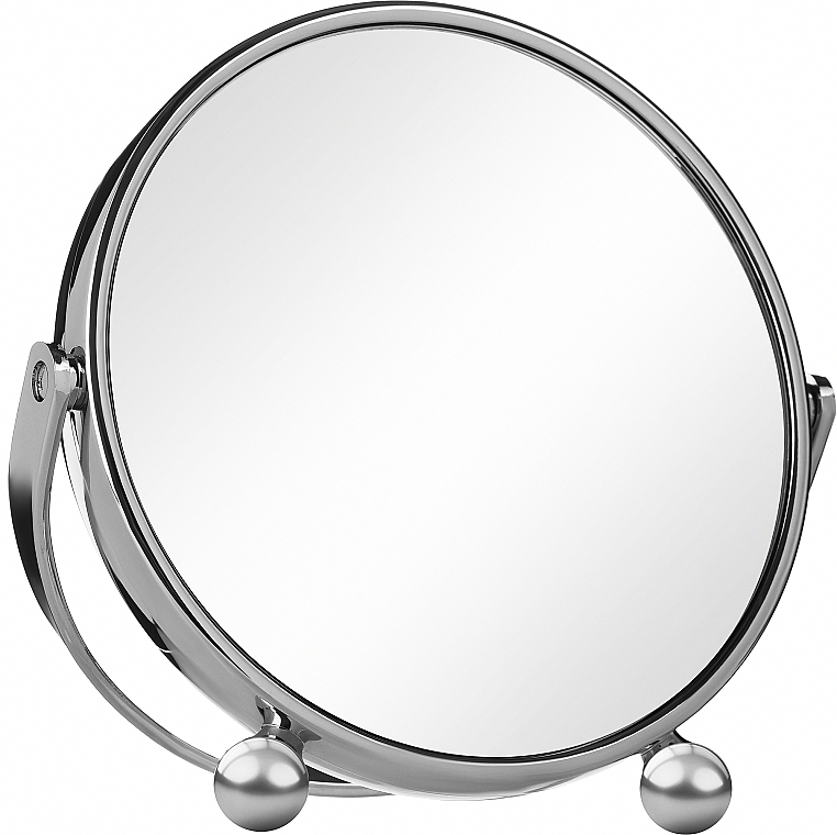 Зеркало круглое настольное, хромированное, 13 см - Acca Kappa Chrome ABS Mirror 1x/7x — фото N1