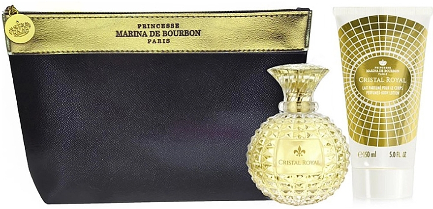 Marina de Bourbon Cristal Royal - Набор (edp/50ml + b/lot/150ml+bag/1pcs) — фото N1