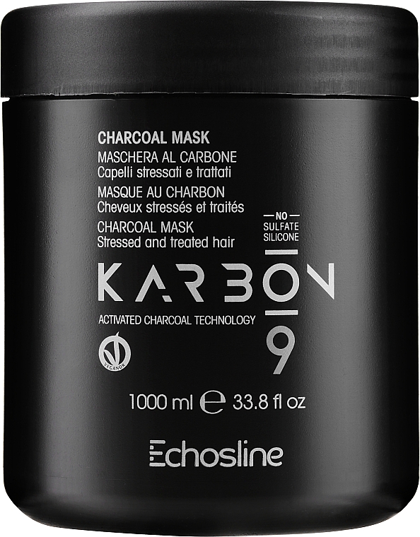 Маска для волос с активированным углем - Echosline Seliar Karbon 9 Mask