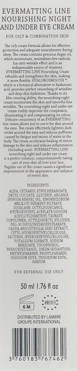 Нічний живильний крем для обличчя - Lambre Evermatting Line Nourishing Night And Under Eye Cream — фото N3