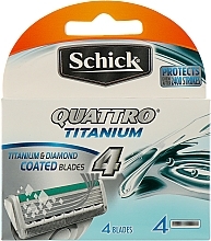 Парфумерія, косметика Змінні касети для гоління, 4 шт. - Wilkinson Sword Schick Quattro Titanium