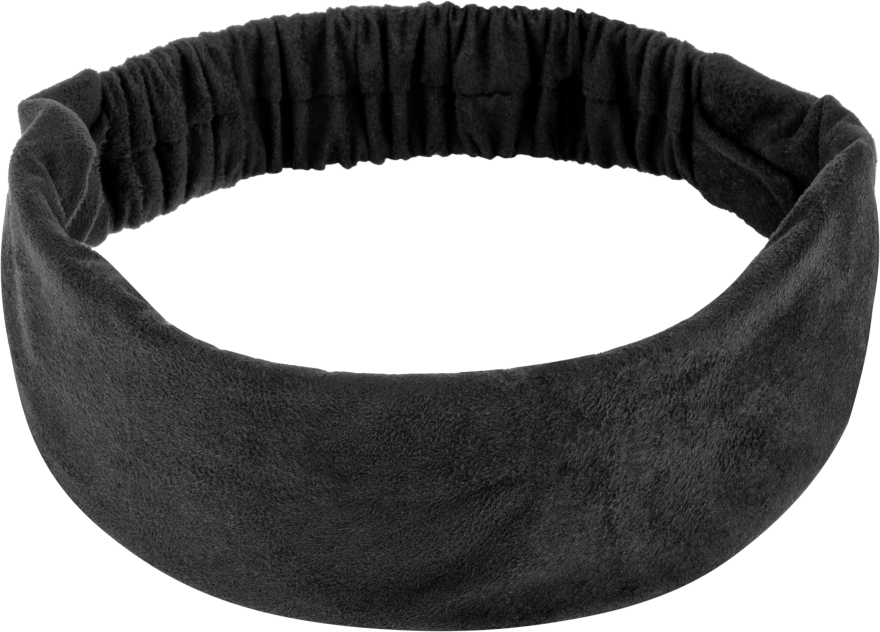 Повязка на голову, экозамша прямая, чёрная "Suede Classic" - MAKEUP Hair Accessories — фото N1