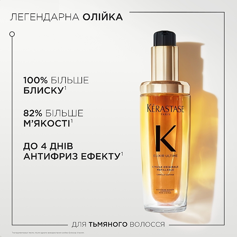 Универсальное масло-концентрат для тусклых волос, флакон с возможностью повторного использования - Kerastase Elixir Ultime L'huile Originale Refillable — фото N3