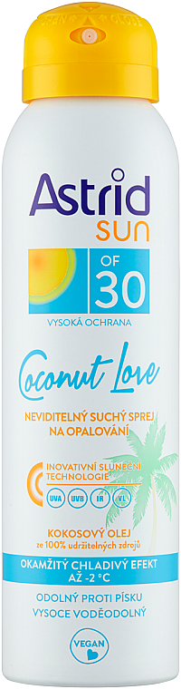 Сухой солнцезащитный спрей SPF30 - Astrid Dry Sun Spray Coconut Love SPF30 — фото N1