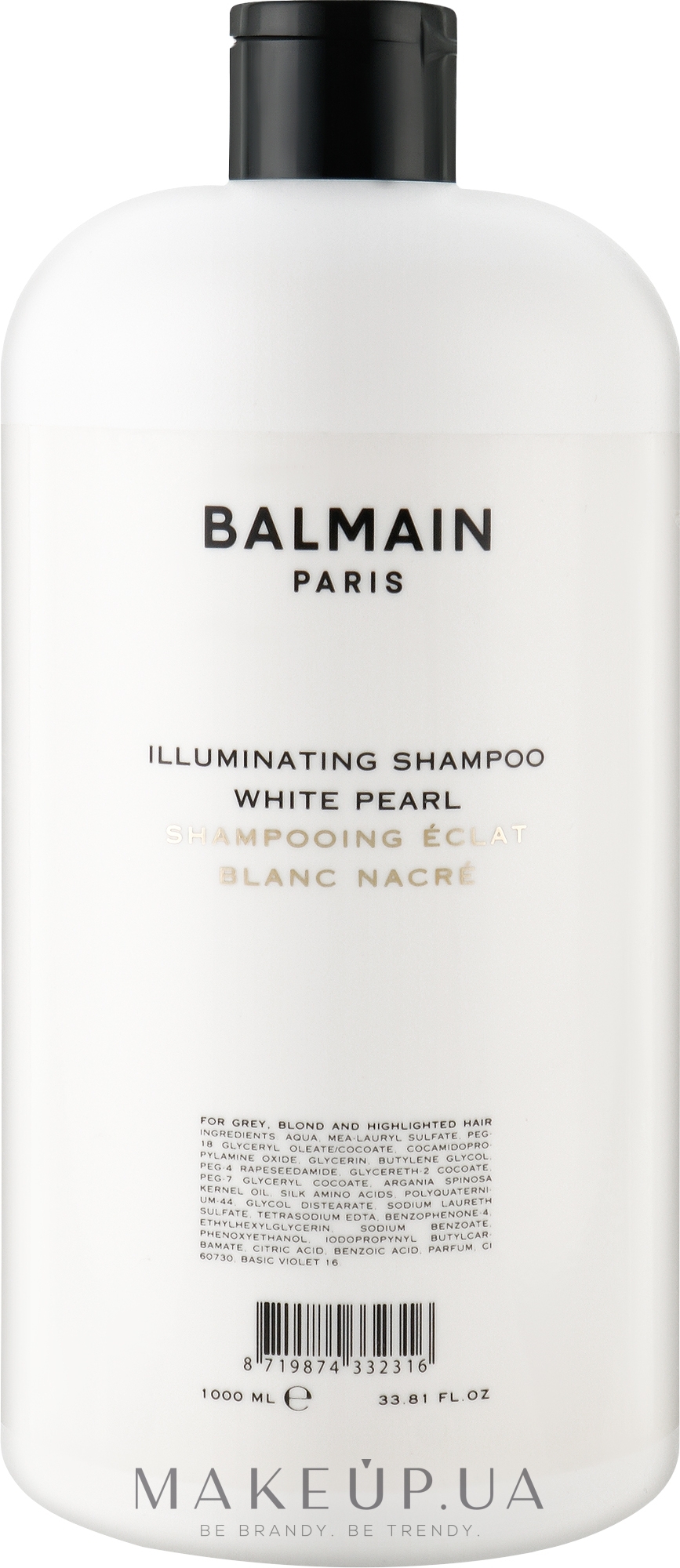 Серебряный шампунь с оттенком белой жемчужины - Balmain Paris Hair Couture Illuminating Shampoo White Pearl — фото 1000ml