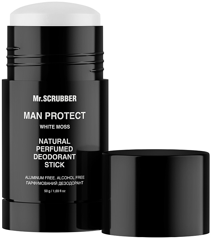 Парфумований дезодорант «Білий мох» - Mr.Scrubber Man Protect White Moss Natural Perfumed Deodorant Stick — фото N2