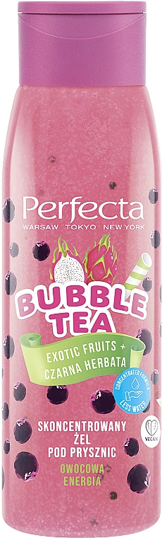 Гель для душу "Тропічні фрукти й чорний чай" - Perfecta Bubble Tea Exotic Fruit + Black Tea Concentrated Shower Gel — фото N1