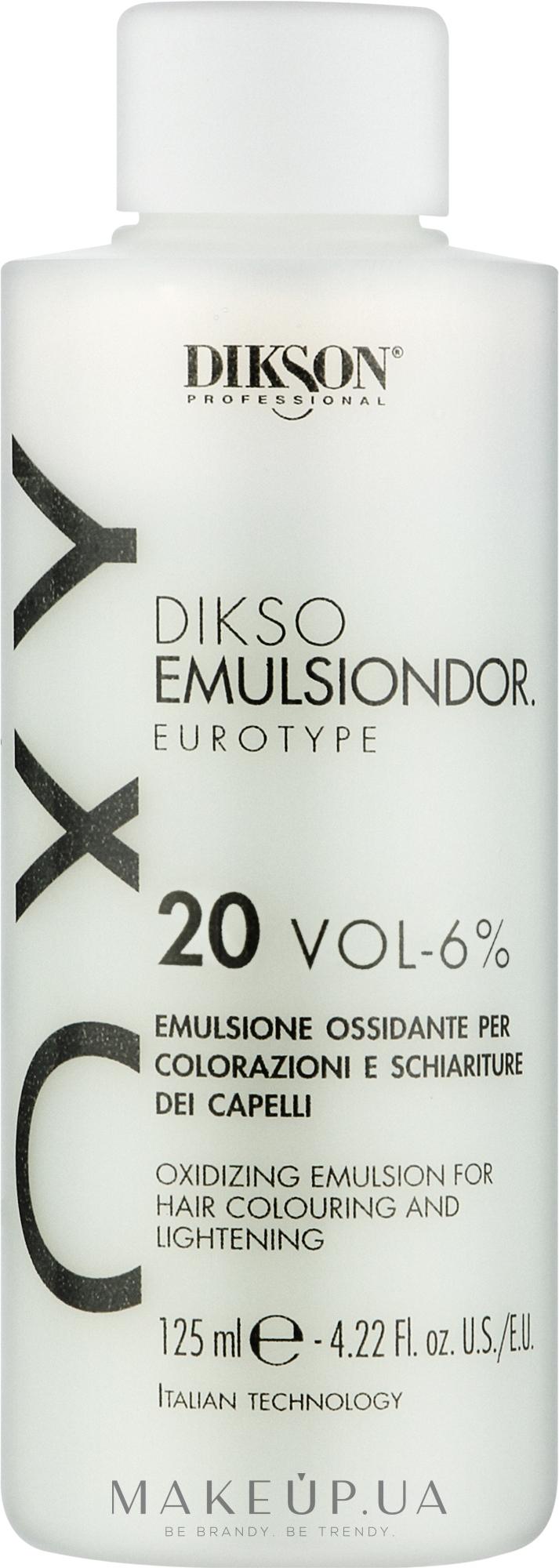 Окислитель для волос - Dikson Oxy Oxidizing Emulsion For Hair Colouring And Lightening 20 Vol-6% — фото 125ml