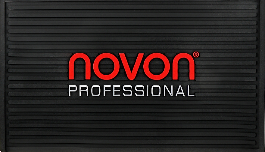 Резиновый коврик для парикмахерских инструментов - Novon Barber Matte Station -Black / Red — фото N1
