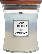 Ароматическая свеча с трехслойным ароматом - Woodwick Trilogy Woven Comforts — фото N1