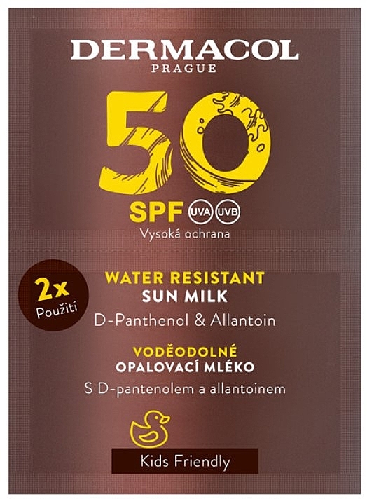 Водостійке сонцезахисне молочко - Dermacol Water Resistant Sun Milk SPF 50 (саше) — фото N1