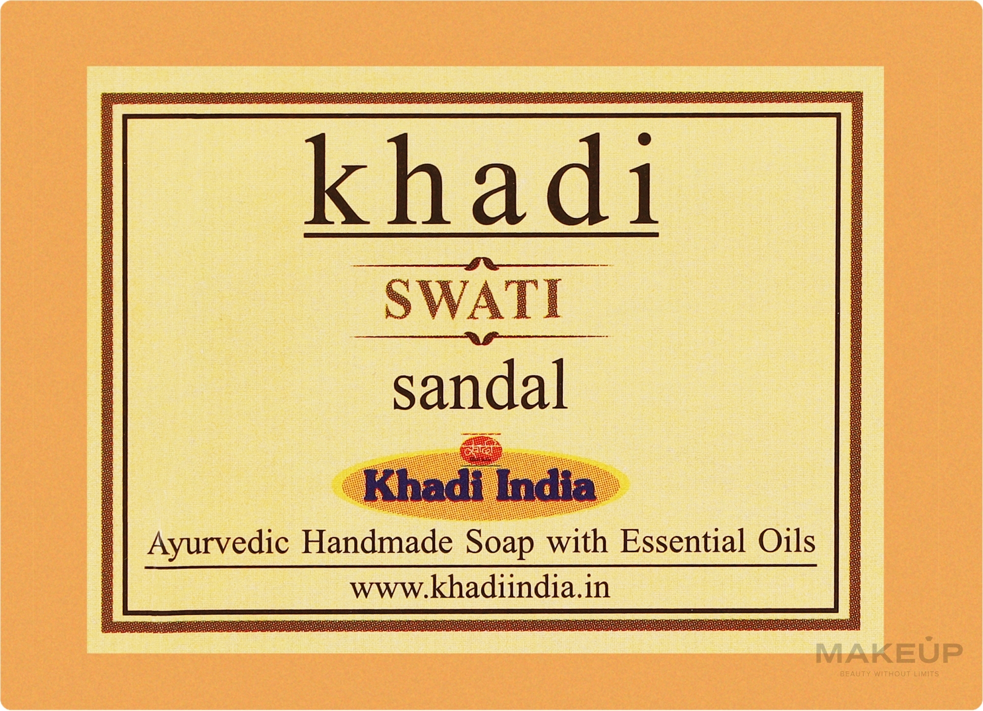 Мыло ручной работы "Масло Сандалового Дерева" - Khadi Swati Sandal Handmade Soap — фото 125g