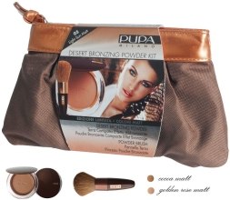 Духи, Парфюмерия, косметика Набор - Pupa Desert Bronzing Powder Kit Cocoa Matt (Powder/12g + Brush + bag)