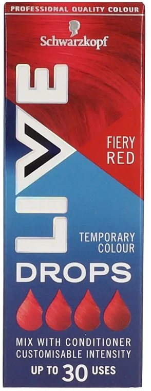 Капли для окрашивания волос - Live Drops Fiery Red Temporary Color — фото N1