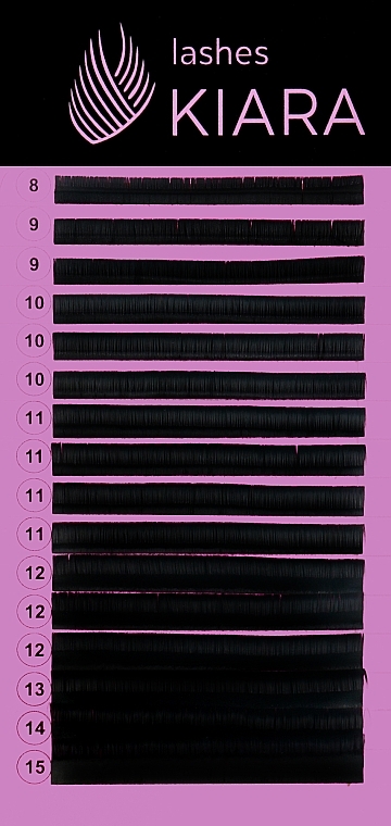 Ресницы для наращивания D 0.07 (8-15 mm) - Kiara Lashes  — фото N1