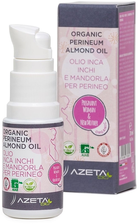 Органічна мигдальна олія для підготовки до пологів - Azeta Bio Organic Perineum Almond Oil — фото N1