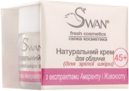 Парфумерія, косметика Натуральний крем для зрілої шкіри обличчя "З екстрактами амаранта і живокосту" - Swan Face Cream
