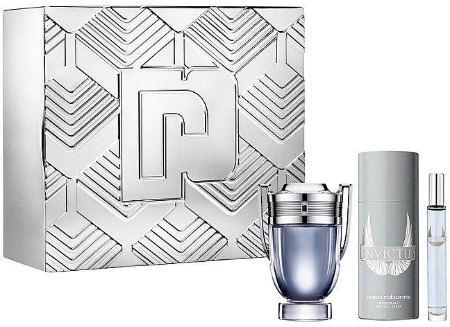 Paco Rabanne Invictus - Набір (edt/100ml + deo/150ml+ edt/10ml) — фото N1