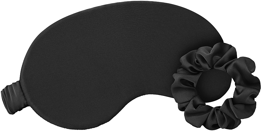 Набор для сна чёрный в подарочном чехле "Relax Time" - MAKEUP Gift Set Black Sleep Mask, Scrunchie, Ear Plugs — фото N2