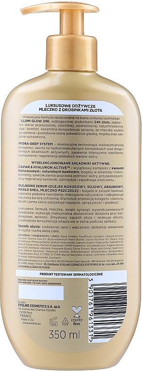 Молочко для тіла, з частинками золота - Eveline Cosmetics Luxury Expert 24K Gold Body Milk — фото N2