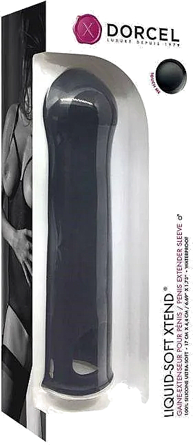 Подовжувальна насадка на пеніс - Marc Dorcel Liquid-Soft Xtend Black — фото N1