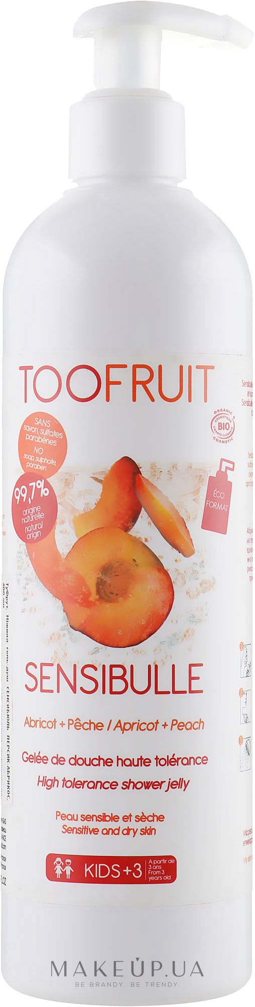 Гель для душу "Персик & Абрикос" - Toofruit Sensibulle Shower Jelly — фото 400ml