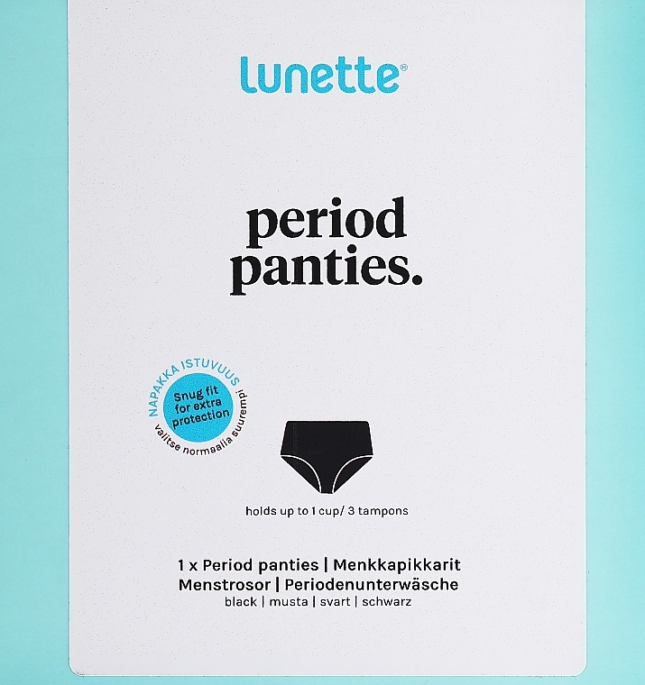 Менструальні трусики, чорні - Lunette — фото N2