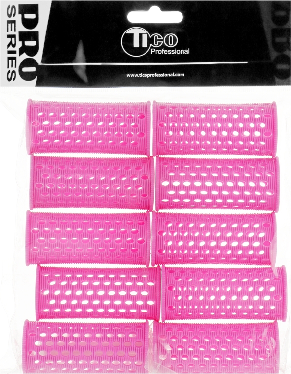 Бигуди пластиковые d28 мм, розовые - Tico Professional — фото N1