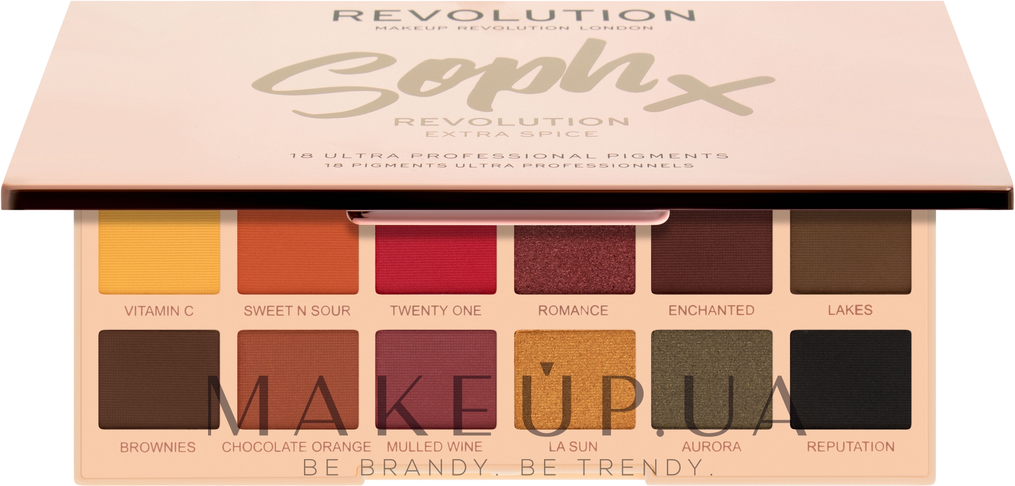 Палетка тіней для повік - Makeup Revolution X Soph Extra Spice Eyeshadow Palette — фото 18x0.8g