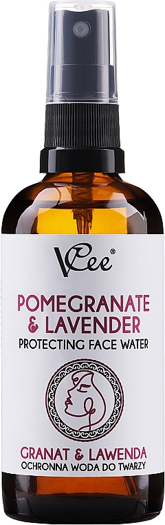 Вода для обличчя з гранатом і лавандою - VCee Pomegranate & Lavender Protection Face Water — фото N1