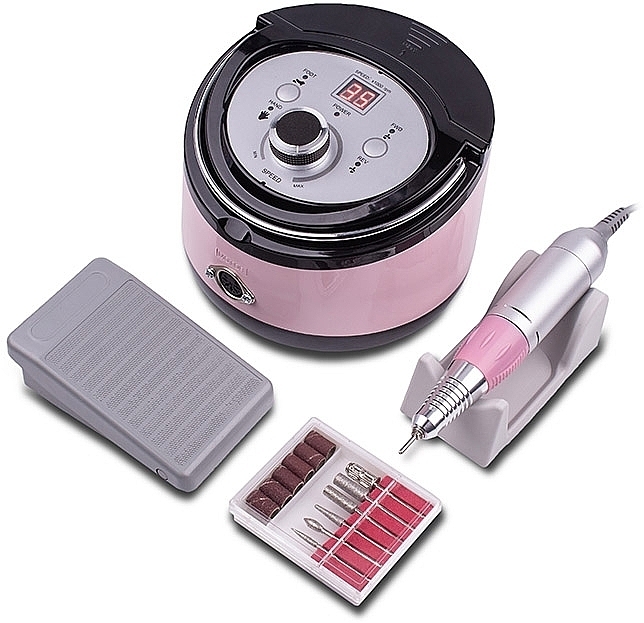 Фрезер для манікюру та педикюру ZS-606 Pink Professional на 65W/35000 об. + 6 покращених фрез - Nail Drill — фото N2