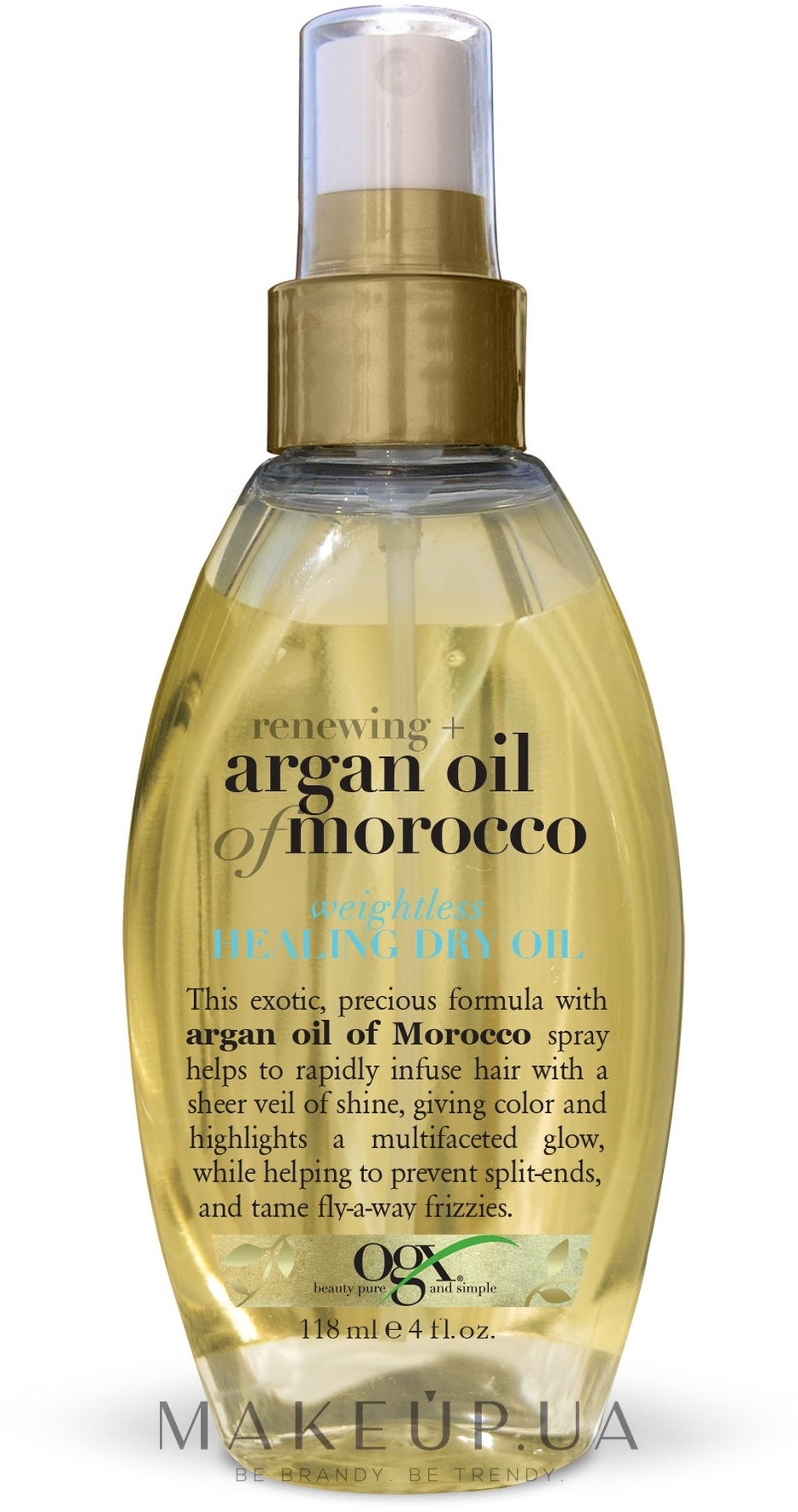 Легкое сухое аргановое масло-спрей Марокко для восстановления волос - OGX Argan Oil of Morocco Oil — фото 118ml