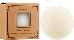 Спонж для умывания конжаковый крафт, белый - Cosmo Shop Konjac Sponge Craft Box — фото N2
