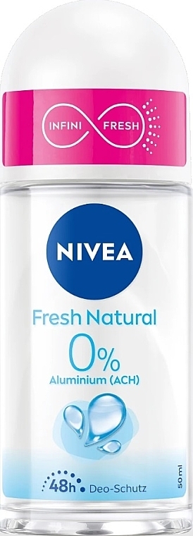 Шариковый дезодорант "Натуральная свежесть" - NIVEA Fresh Natural 0% Aluminium Deo Roll-On — фото N1