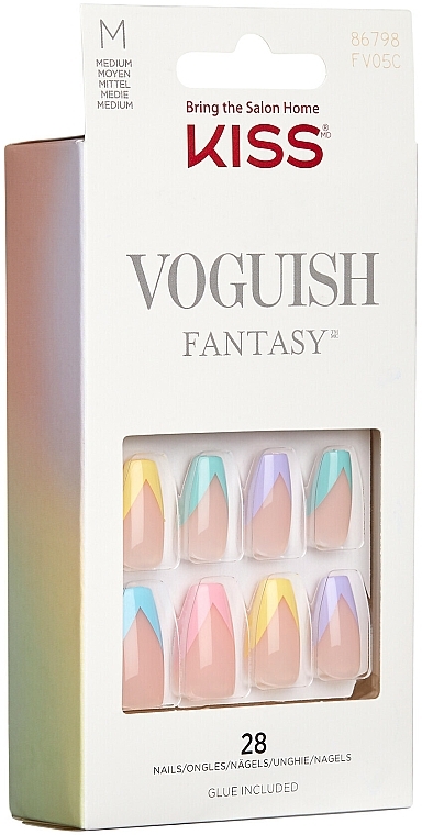 Набір накладних нігтів з клеєм, M - Kiss Voguish Fantasy Nails Disco Ball — фото N2