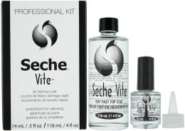 Духи, Парфюмерия, косметика Набор быстросохнущего покрытия - Seche Vite Top Coat Professional Kit (Top Coat/118ml + Top Coat/14ml)