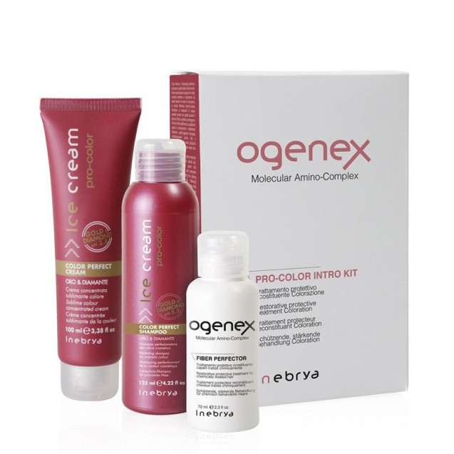 Набор - Inebrya Ogenex Pro-Color Intro Kit (shm/125ml + cr/100ml + fiber/70ml) — фото N1