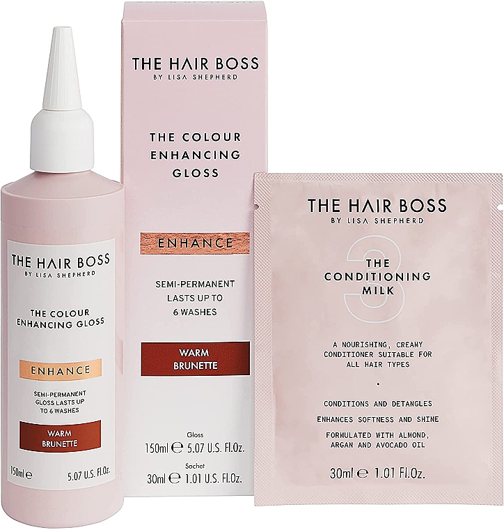 Підсилювач кольору, для брюнеток - The Hair Boss Color Enhancing Gloss Warm Brunette — фото N1