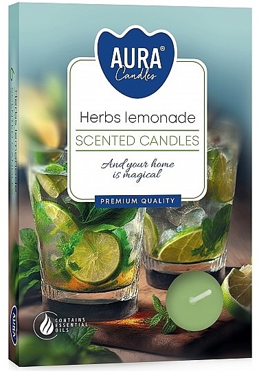 Набір чайних свічок "Лимонад з травами" - Bispol Aura Herbs Lemonade Scented Candles — фото N1
