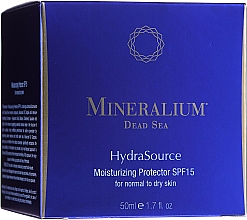 Зволожувальний захисний крем для нормальної й сухої шкіри - Mineralium Dead Sea Hydra Source Moisturizing Protector SPF15 — фото N2