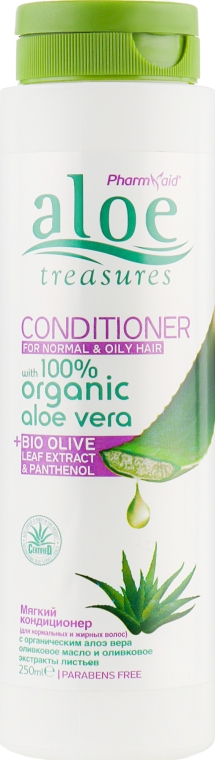 Кондиціонер для нормального і жирного волосся з алое вера - Pharmaid Aloe Treasures Organic Aloe Vera Conditioner — фото N1