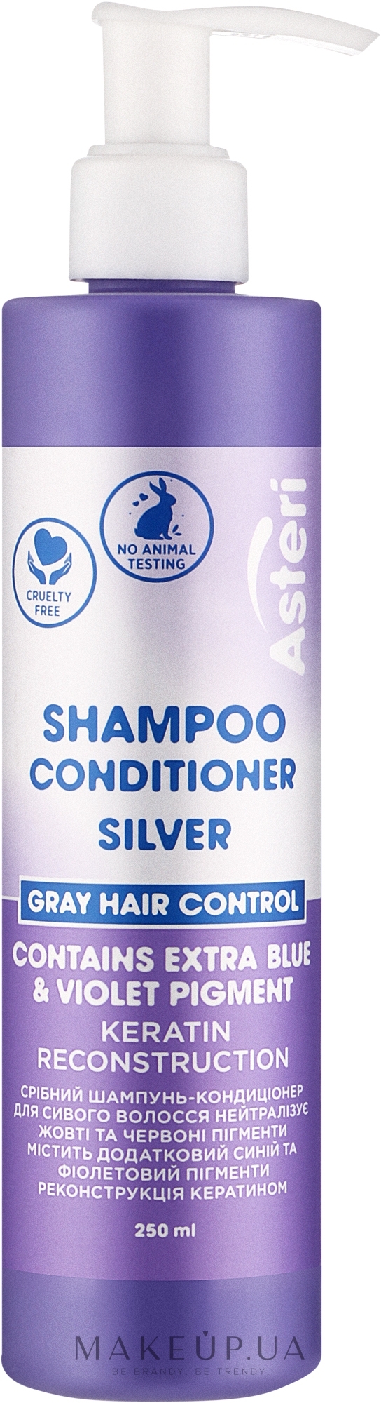Срібний шампунь-кондиціонер для сивого волосся - Asteri Silver Shampoo Conditioner — фото 250ml