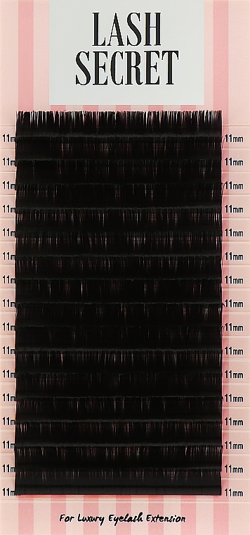 Накладные ресницы, черные, 16 линий (один размер, 0,05, D, 11) - Lash Secret — фото N1