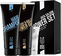 Набор - Angry Beards Jack Saloon Shower Set (sh/gel/230ml + shm/230ml + deo/8ml) — фото N1