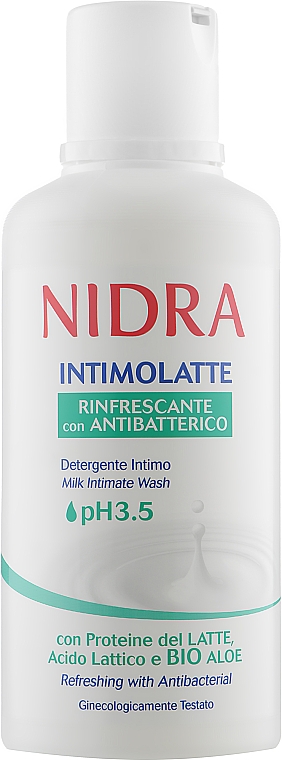 Молочко для интимной гигиены с антибактериальными свойствами "Освежающее" - Nidra Refreshing Milk Intimate Wash With Antibacterial — фото N1