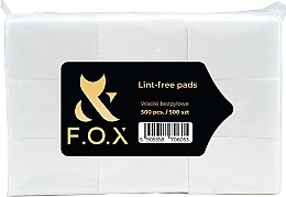 Серветки безворсові, 4х6 см, білі - F.O.X Lint-Free Pads — фото N1