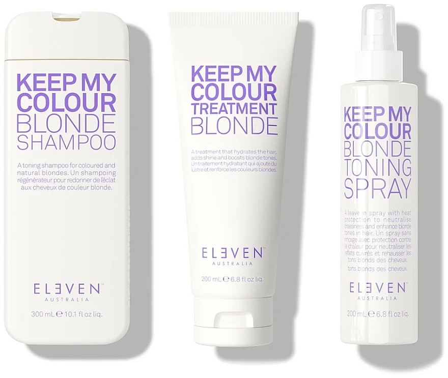 Набор - Eleven Australia Blonde Holiday Trio (shm/300ml + cond/300ml + h/spray/200ml + bag) — фото N2