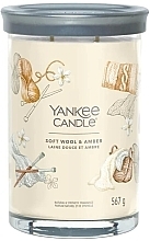 Духи, Парфюмерия, косметика Ароматическая свеча в стакане "Мягкая шерсть и янтарь", 2 фитиля - Yankee Candle Soft Wool & Amber Singnature