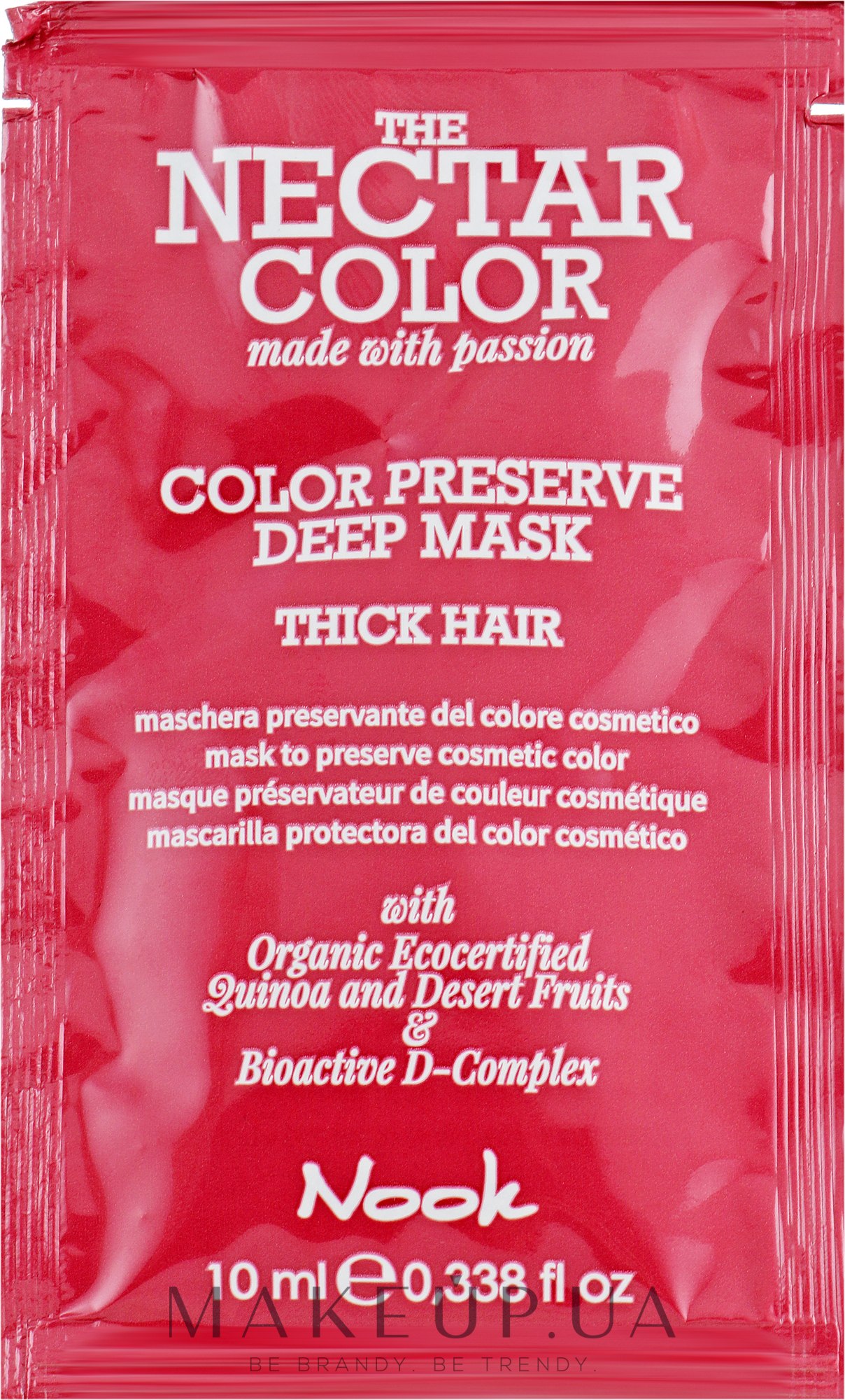 Маска "Стійкість кольору" для жорсткого і щільного волосся - Nook The Nectar Color Color Preserve Deep Mask (пробник) — фото 10ml