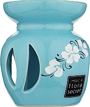 Аромалампа "Тыква" голубая с цветами - Flora Secret — фото N1